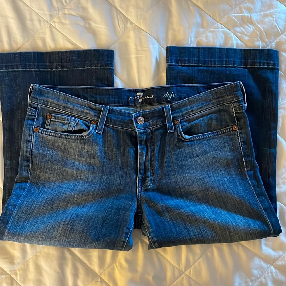 7 For All Mankind Indigo Cropped Ankle Jeans